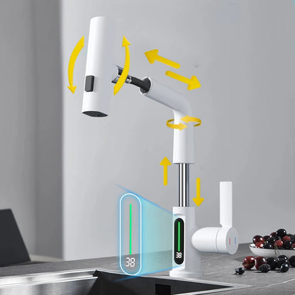 Smart Digital Display Basin Faucet (Waterfall Pull-Out Sink Tap)