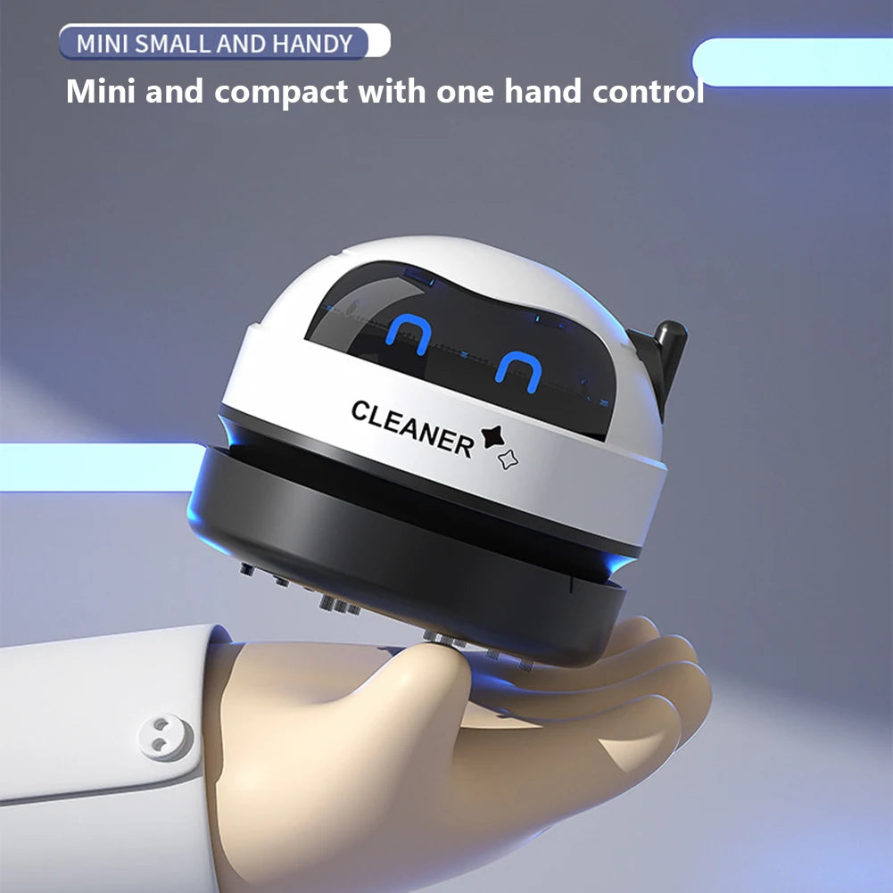 Mini Robotic Desk Vacuum: Cleaning with Personality!